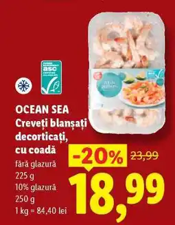 Lidl OCEAN SEA Creveți blanșați decorticați, cu coadă Ofertă