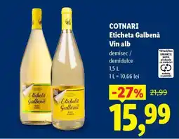 Lidl COTNARI ETICHETA GALBENĂ VIN ALB Ofertă