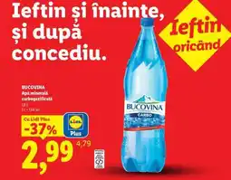 Lidl Bucovina Apă minerală carbogazificată Ofertă