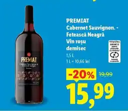 Lidl PREMIAT Cabernet Sauvignon - Fetească Neagră Ofertă