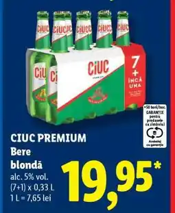 Lidl CIUC PREMIUM Bere blondă Ofertă