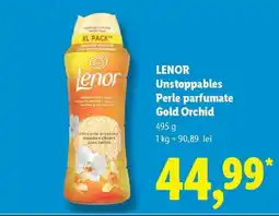 Lidl LENOR UNSTOPPABLES Perle parfumate Gold Orchid Ofertă