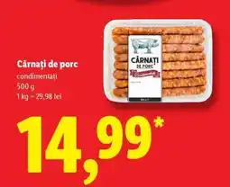Lidl Cârnaţi de porc Ofertă