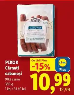 Lidl PIKOK Cârnați Cabanoși Ofertă