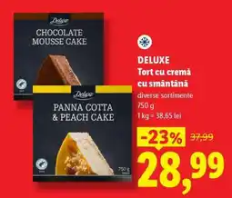 Lidl DELUXE Tort cu cremă cu smântână Ofertă