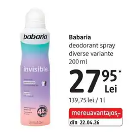 DM Babaria deodorant spray Ofertă