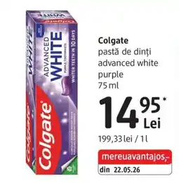 DM Colgate pastă de dinți advanced white purple Ofertă
