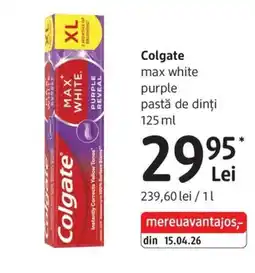 DM Colgate max white purple pasta de dinti Ofertă