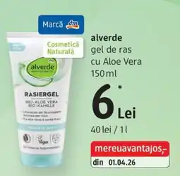DM Alverde gel de ras cu Aloe Vera Ofertă