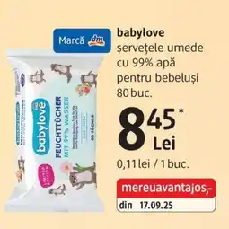 DM babylove șervețele umede Ofertă