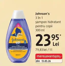 DM Johnson's șampon hidratant pentru copii Ofertă