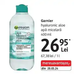 DM Garnier apă micelară hyaluronic aloe Ofertă