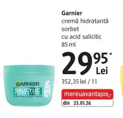 DM Garnier cremă hidratantă sorbet cu acid salicilic Ofertă