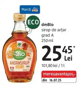 DM dmBio sirop de arțar grad A Ofertă