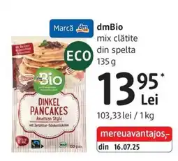 DM dmBio mix clătite din spelta Ofertă