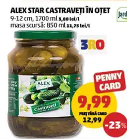 Penny ALEX STAR CASTRAVEȚI ÎN OȚET Ofertă