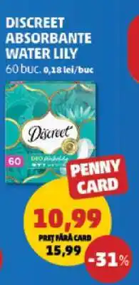 Penny DISCREET ABSORBANTE WATER LILY Ofertă