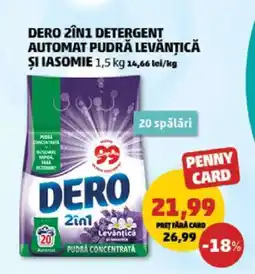 Penny DERO 2în1 Detergent Automat Pudră Levănțică și Iasomie Ofertă