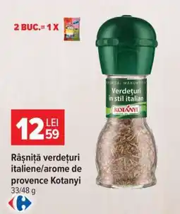 Carrefour Râșniță verdețuri italiene/arome de provence Kotanyi Ofertă
