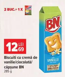 Carrefour Biscuiți cu cremă de vanilie/ciocolată/căpșune BN Ofertă