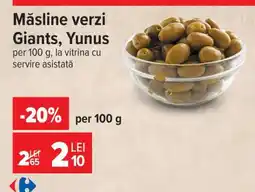 Carrefour Măsline verzi giants Yunus Ofertă