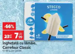 Carrefour Înghețată cu lămâie Carrefour Classic Ofertă