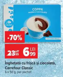 Carrefour Înghețată cu frișcă și ciocolată, Carrefour Classic Ofertă