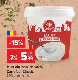 Carrefour Iaurt din lapte de vacă, Carrefour Classic Ofertă