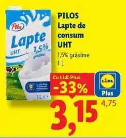 Lidl Pilos Lapte de consum UHT Ofertă