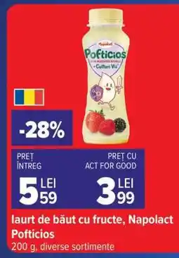 Carrefour Iaurt de băut cu fructe, Napolact Pofticios Ofertă