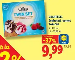 Lidl GELATELLI Înghețată cornet Twin Set Ofertă