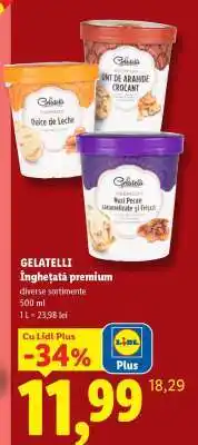 Lidl Gelatelli Înghețată Premium Ofertă