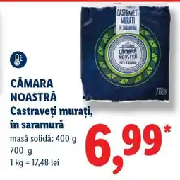 Lidl CĂMARA NOASTRĂ Castraveți murați, în saramură Ofertă