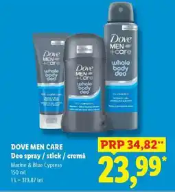 Lidl DOVE MEN CARE Deo spray / stick / cremă Ofertă