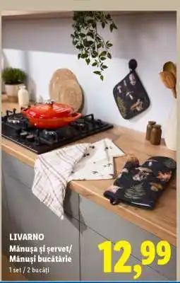 Lidl LIVARNO Mănușa și șervet/Mănuși bucătărie Ofertă