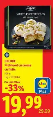 Lidl DELUXE Profiterol cu cremă cu fistic Ofertă