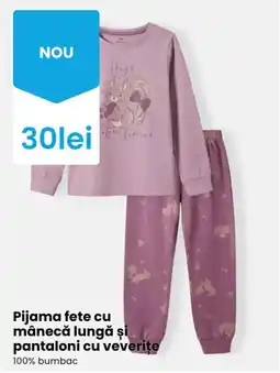 Pepco Pijama fete cu mânecă lungă și pantaloni cu veverițe Ofertă