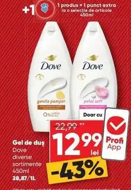 PROFI DOVE Gel de duș Ofertă
