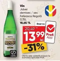 PROFI Vin Jidvei demisec / sec Feteasca Regală Ofertă