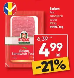 PROFI Salam Fox sandwich toast Ofertă