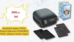 Media Galaxy Sandwich maker tefal snack collection sw862bfo, 700w, albastru inchis-negru Ofertă