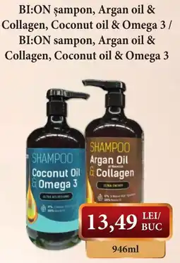 CBA Bi:on şampon, argan oil & collagen, coconut oil & omega 3 Ofertă
