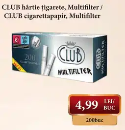 CBA Club hârtie țigarete, multifilter Ofertă