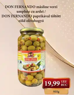 CBA Don fernando măsline verzi umplute cu ardei / don fernando paprikával töltött zöld olívabogyó Ofertă