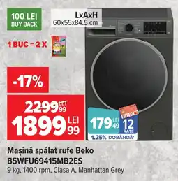 Carrefour Mașină spălat rufe Beko B5WFU69415MB2ES Ofertă