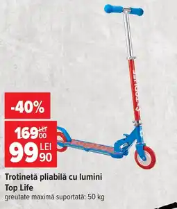 Carrefour Top Life trotineta pliabila cu lumini Ofertă
