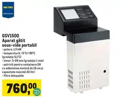 Metro Metro professional Gsv1500 aparat gătit sous-vide portabil Ofertă