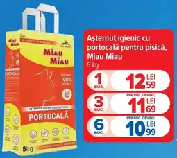 Carrefour Miau Miau așternut igienic cu portocală pentru pisica Ofertă