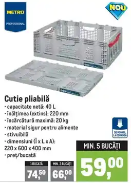 Metro Metro Professional Cutie pliabilă Ofertă