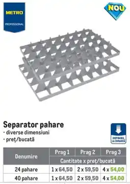 Metro Metro Professional separator pahare Ofertă